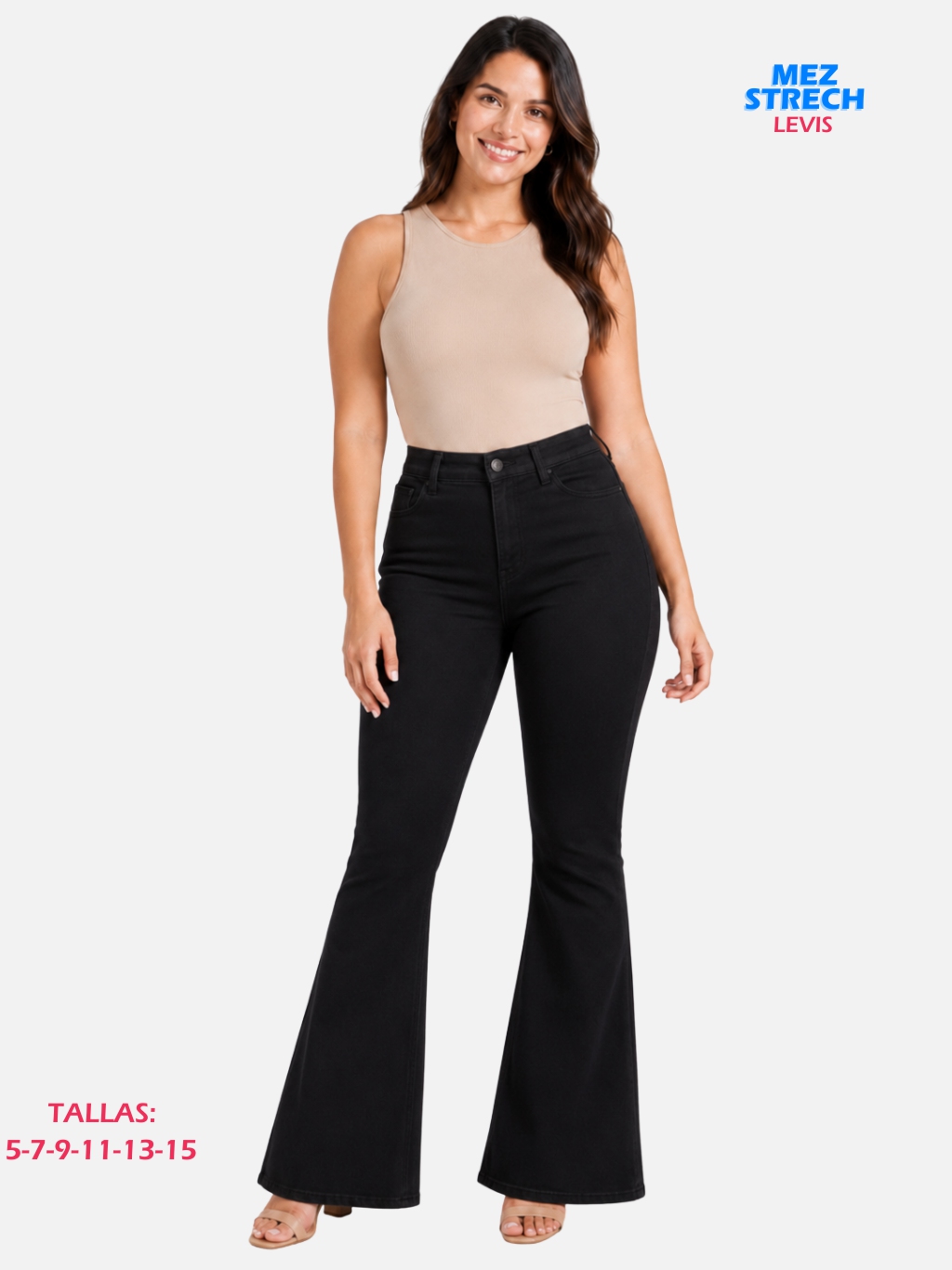 Pantalón Levis Acampanado Mezclilla Strech Paquete 10 Piezas