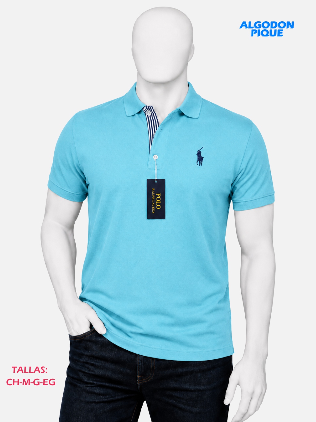 Playera Con Cuello Lauren Algodón Pique Paquete 10 Piezas