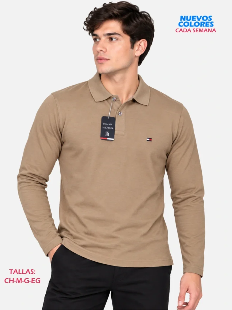 Playera Polo Tommy Manga Larga Algodón Paquete 10 Piezas